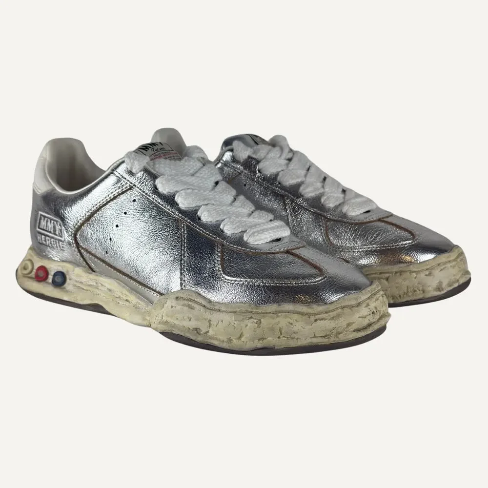 Maison Mihara Yasuhiro Herbie OG Sole Metallic Leather Sneakers Silver 44